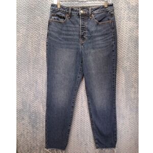 Old Navy Womens 8 OG Straight High Rise Jeans Twila Medium Wash Raw Hem 547034
